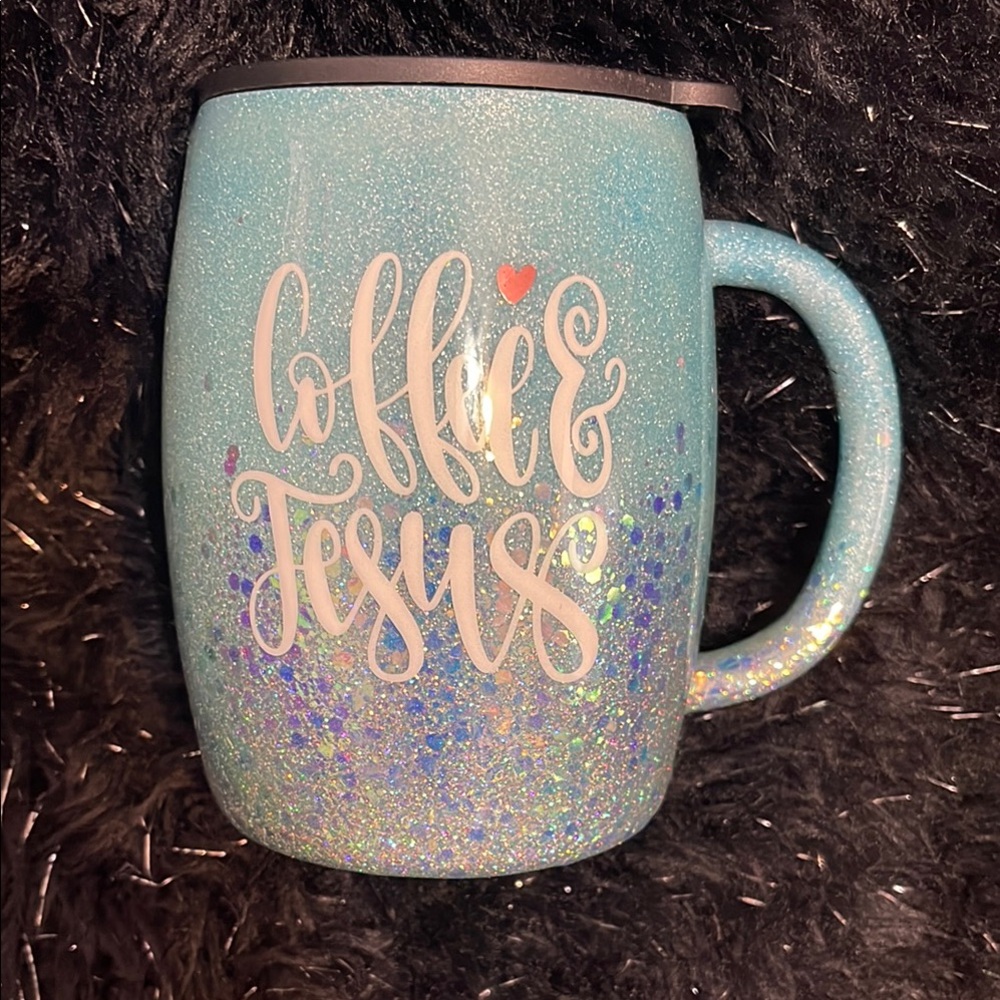 Glittery Blue Coffee Mug